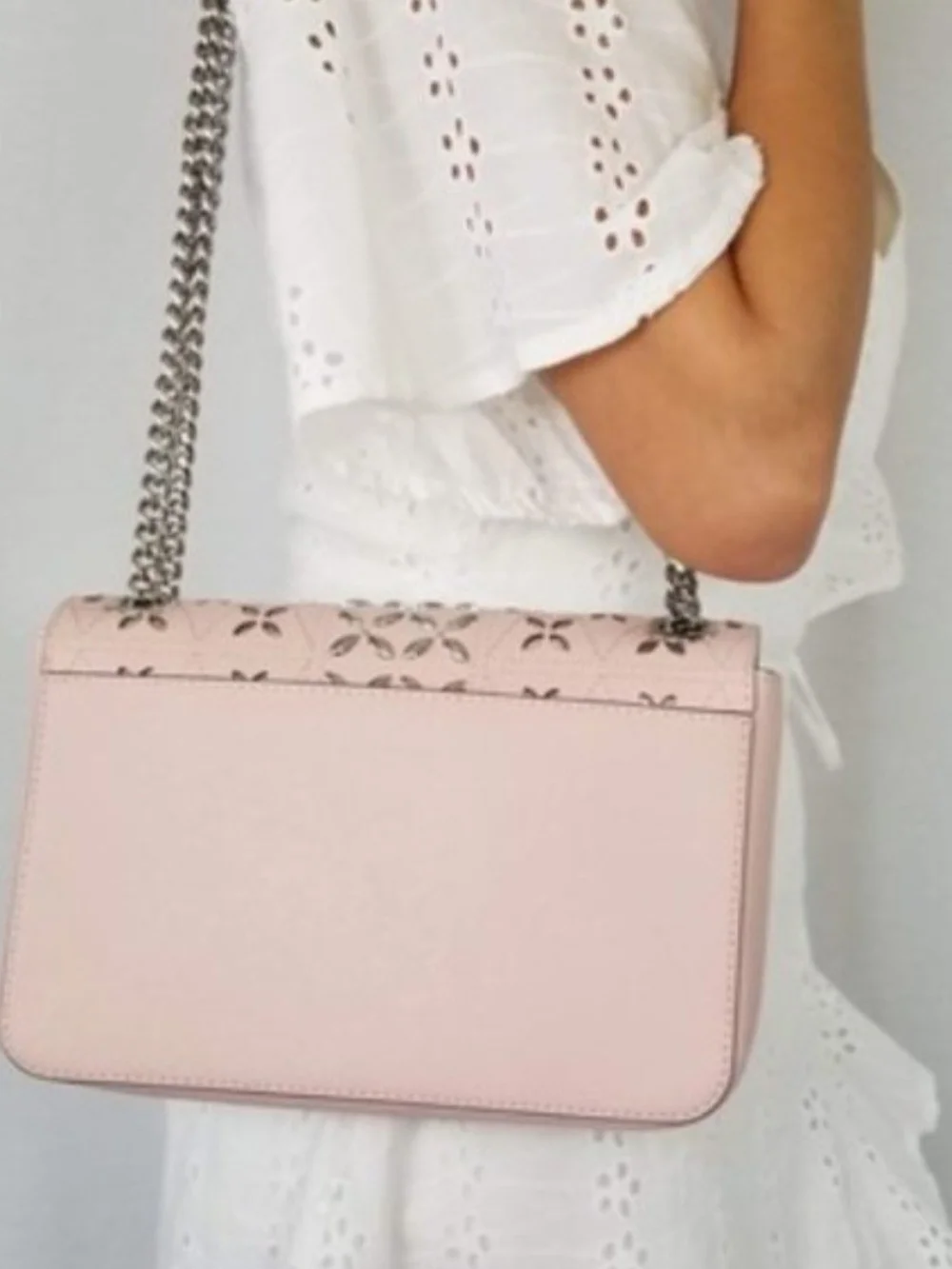 Michael Kors Tina Silvet Studded Shoulder Flap Bag EUC